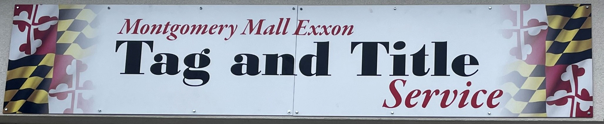 Montgomery Mall Exxon Tag Title Maryland Banner